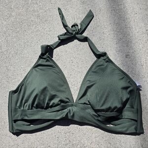 Kona Sol Dark Green Halter Bikini Top